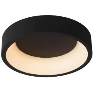 Image of Lucide TALOWE LED - Flush Ceiling Light - Ø30cm - LED Dim. - 1x20W 3000K - Black