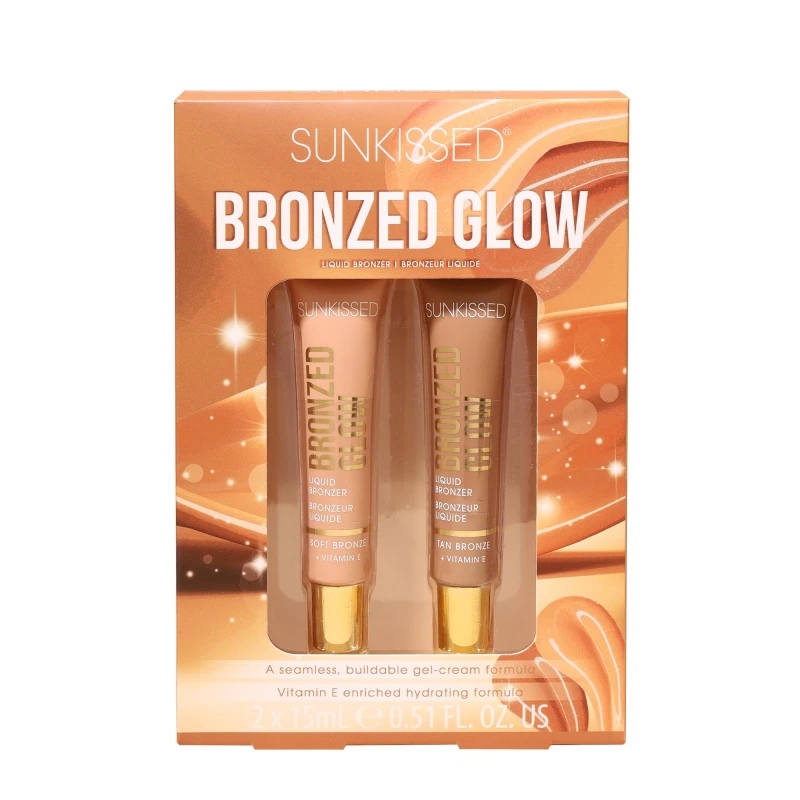 Image of Sunkissed Bronzed Glow Duo Gift Set 15ml Liquid Tan Bronzer + 15ml Liquid Soft Bronzer