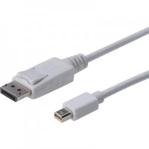 Image of Digitus DisplayPort Cable 3m White [1x DisplayPort plug - 1x Mini DisplayPort plug]