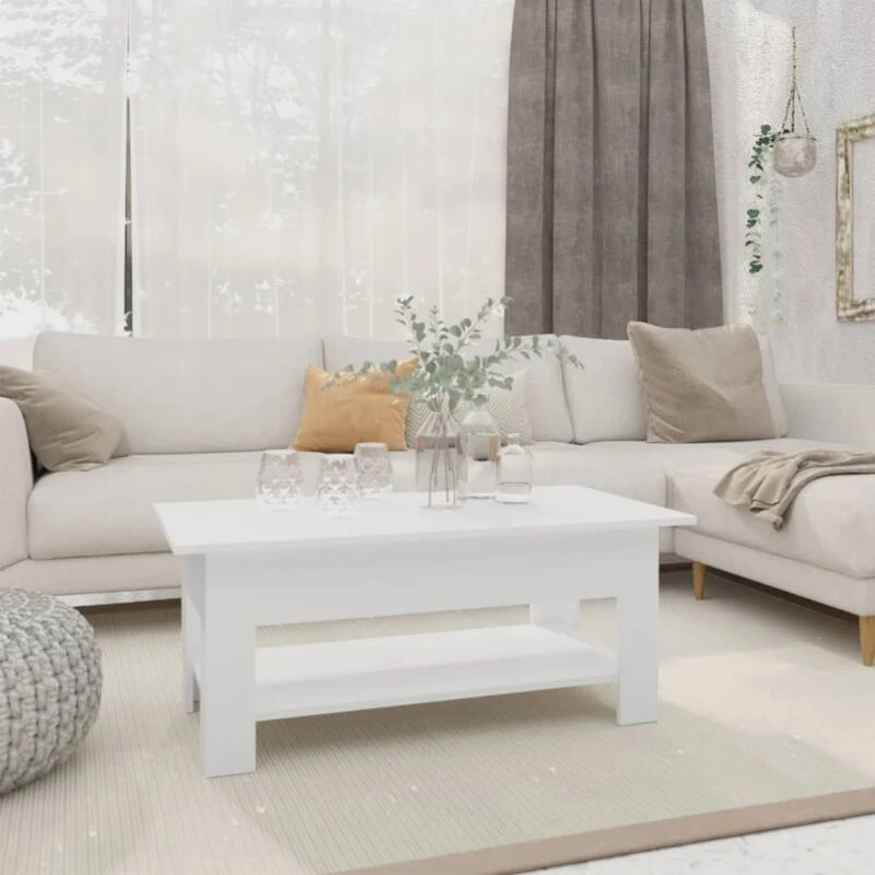 Image of VIDAXL Coffee Table White 102x55x42cm Engineered Wood Vidaxl 8720286836040