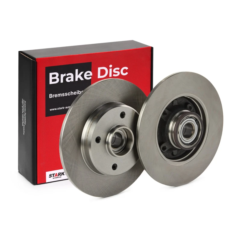 Image of STARK SKBD-0022089 Brake disc Rear Axle, solid, Cast Iron, Uncoated, Untreated, with wheel bearing Cast Iron Brake Disc (82)