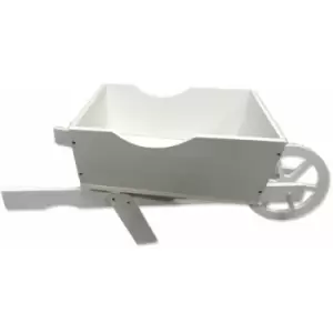 Image of Farmyard style wooden wheelbarrow planter - White