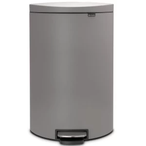 Image of Brabantia FlatBack+ Space Saving Pedal Bin 40 Litre Mineral Concrete Grey