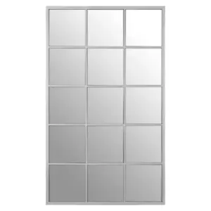 Image of Premier Housewares Descartes Large Wall Mirror - Silver Metal