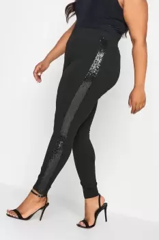 Image of Sequin Side Stripe Leggings