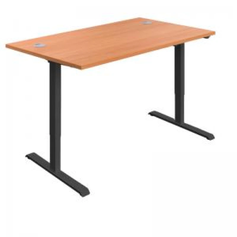 Image of First Economy Single Motor Sit/Stand Desk 1400x800x705-1220mm Beech/Black KF803818