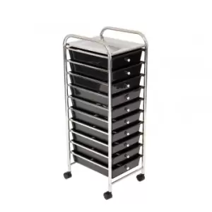 image of 10 Drawer Trolley Portable Storage Organiser