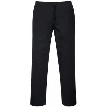 image of Portwest - C070 - Black Sz 4XL Regular Chefs Drawstring Trousers Waiter Kitchen