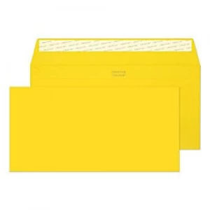 Image of Creative Bright Coloured Envelopes DL+ Peel & Seal 114 x 229mm Plain 120 gsm Banana Yellow Pack of 500
