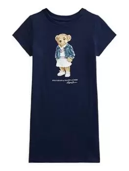 Image of Ralph Lauren Girls Bear Dress - Navy, Size 2 Years, Women