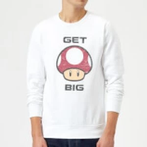 Image of Nintendo Super Mario Get Big Mushroom Sweatshirt - White - L