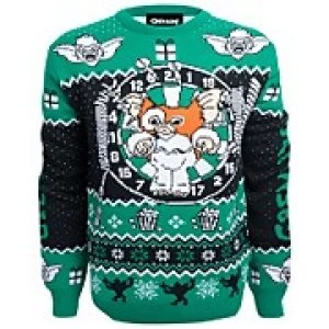 Image of Gremlins Stripe Christmas Knitted Jumper - Navy - M
