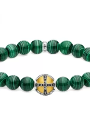 image of Thomas Sabo Jewellery Green Royal Cross Beaded Bracelet A1930-555-6-L18