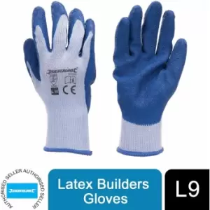 image of Silverline - Builders Gloves Safety Gardening Latex Large Size 9 427550