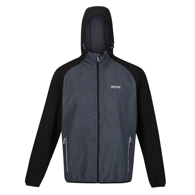 Image of Regatta Mens Arec Iii Warm Backed Hooded Softshell Jacket XL - Chest 43-44' (109-112cm) Ash Marl/Black RML218-A1Y-XL