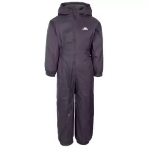 Image of Trespass Childrens/Kids Button Rain Suit (5-6 Years) (Dark Grey)