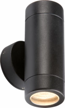 Image of KnightsBridge Fixed IP65 Aluminium Black Indoor Outdoor Double Wall Light