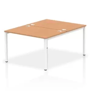 image of Impulse Bench B2B 2 Person 1200 White Frame Office Bench Desk Oak