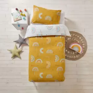 Image of Little Furn. Rainbow Tribe Toddler Duvet Cover Set Cotton Mustard