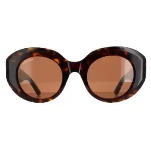 Image of Balenciaga Oval Havana Brown BB0235S