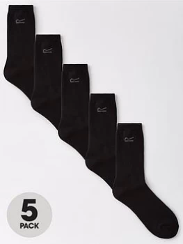 image of Regatta 5 Pack Basic Thermal Loop Socks - Sgl - black