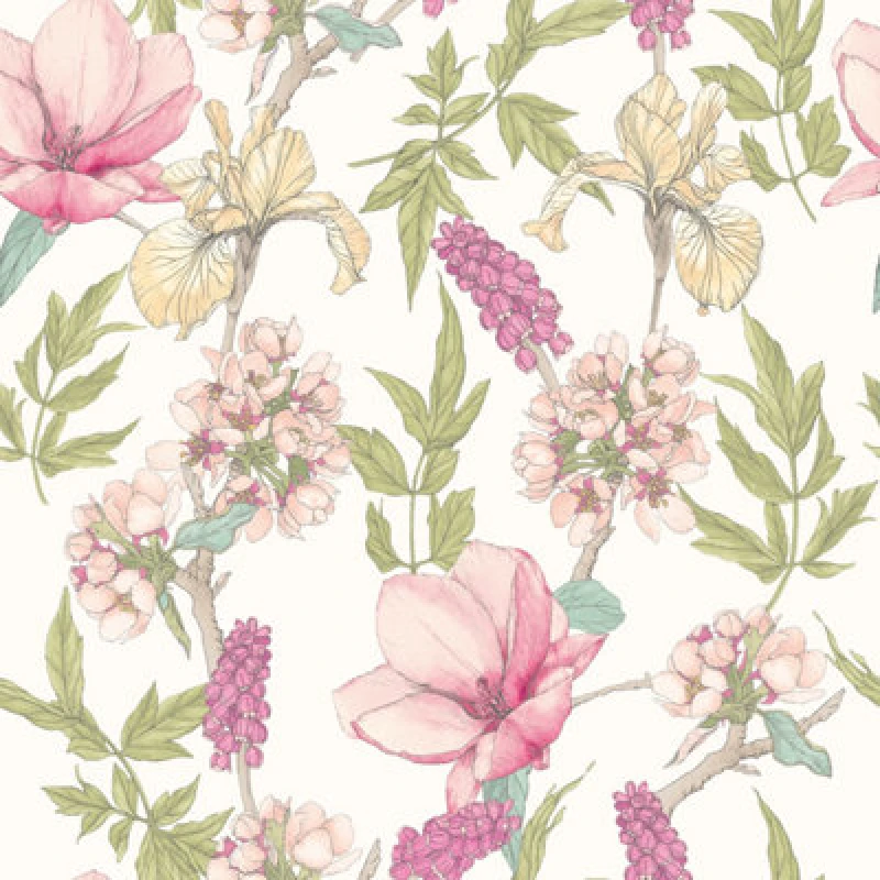 Image of Hoopla Walls Orchid Bloom Sweet Pea Smooth Matt Wallpaper