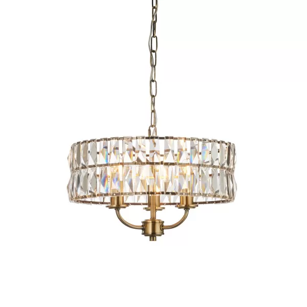 image of Clifton 3 Light Multi Arm Lamp Ceiling Pendant Antique Brass