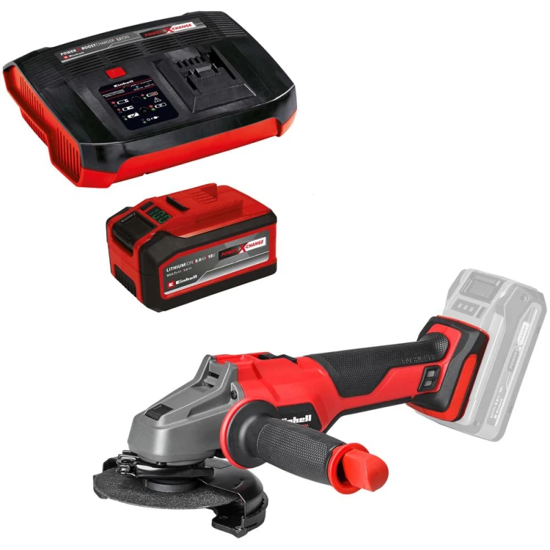 Image of Einhell Professional AXXIO 18/115 18v Cordless Brushless Angle Grinder 115mm 1 x 8ah Li-ion Charger No Case AXXIO 18/115