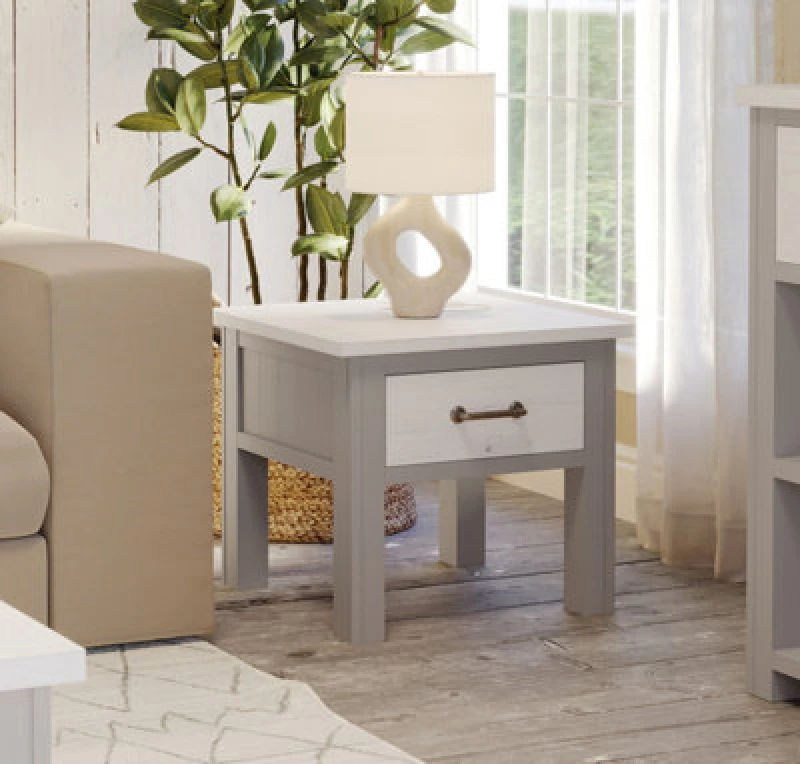 Image of Baumhaus Greystone - Lamp Table With Drawer
