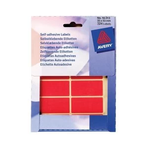 image of Avery 16-313 Red Coloured Labels in Wallets Pack 324