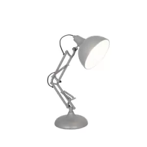 Image of Washington Industrial Adjustable Matt Grey Table Lamp Grey