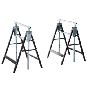 Image of HOMCOM 2 x Telescopic Builders Trestle Work Bench