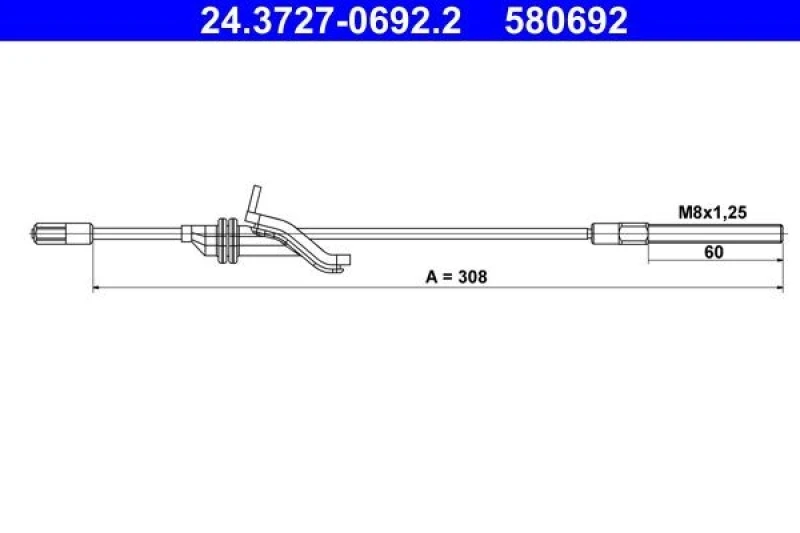 Image of Handbrake cable ATE 24.3727-0692.2