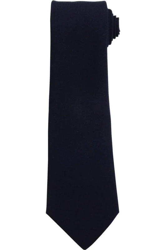 Image of Premier Premier Plain Polyester Tie in Navy Navy One Size Unisex 5063470682898