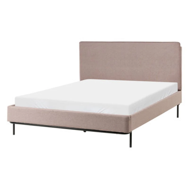 Image of Beliani Bed Fabric Corio 140 X 200 Cm (Eu Double) Taupe