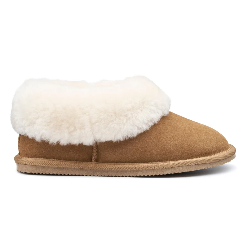Image of Hotter Womens 'Hug' Sheepskin Slippers in Camel Size: 3 Camel Female 3