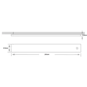 Image of 2x 205mm Rechargeable Kitchen Cabinet Strip Light & Auto PIR On/Off - Natural White LED