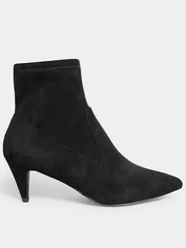 Long Tall Sally Heeled Kitten Suedette Black, Size 10, Women