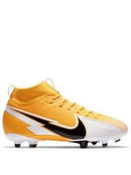 image of Nike Junior Mercurial Superfly 6 Mg Academy Football Boots, Orange/White, Size 2