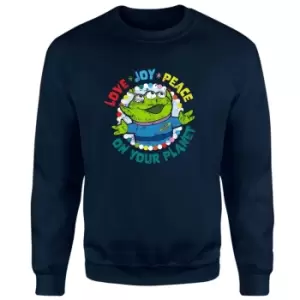 Image of Disney Love, Joy, Peace Christmas Jumper - Navy - L