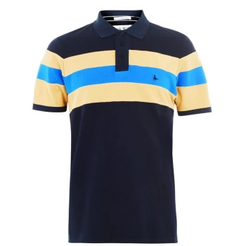 image of Jack Wills Cardwington Colour Block Polo - Navy