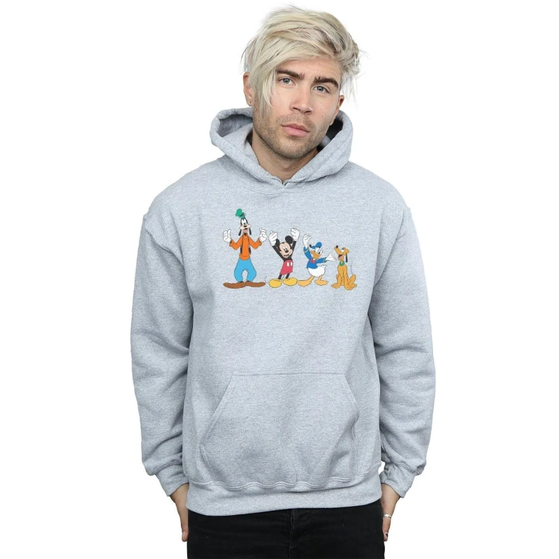 Image of Disney Men Mickey Mouse Friends Hoodie in Grey Size: large Grey L Male 5059114489541