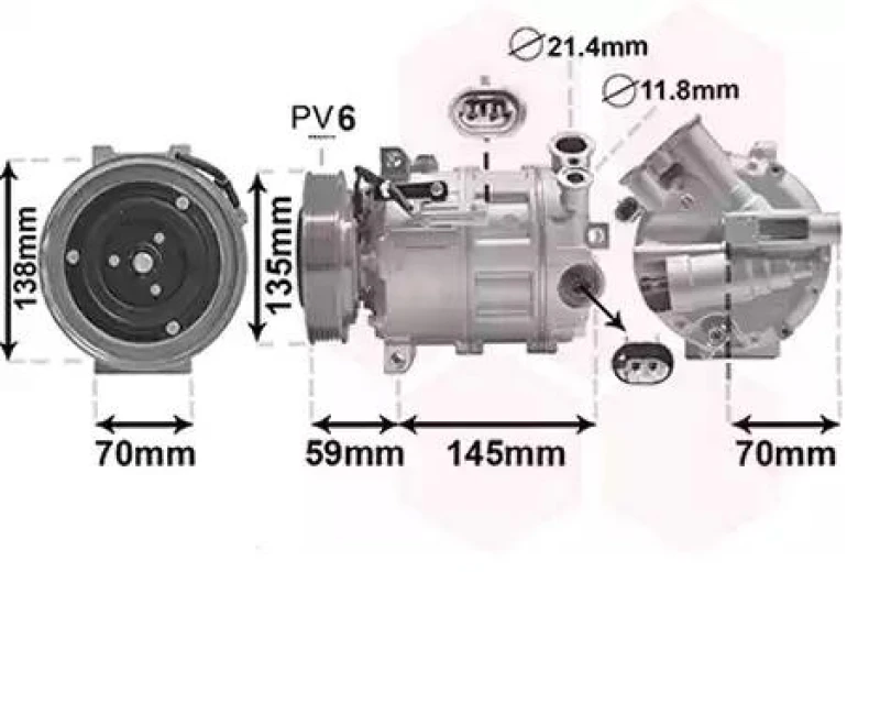 Image of VAN WEZEL 0100K145 AC Compressor Compressor,air conditioning (447)