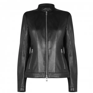 Image of Hugo Boss Lusea Leather Jacket Black Size L Women