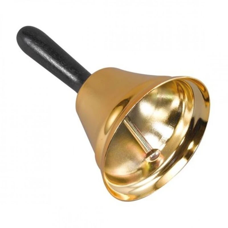 Image of Shatchi Father Christmas Santa Claus Bell Fancy Dress Costume Accessory Party Fun, Gold/Black Gold
