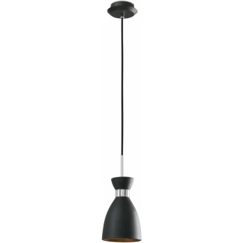 image of Faro Retro - 1 Light Ceiling Pendant Black, Copper, E14