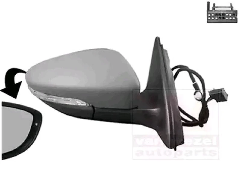 Image of VAN WEZEL 5772808 Wing mirror * HAGUS * Right, Heatable, primed Outside Mirror (50)
