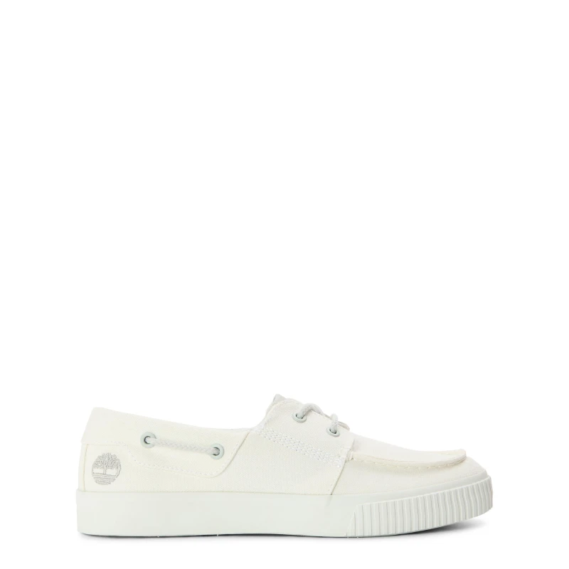 Image of Timberland Mens Mylo Bay White Low Lace Up Boat Shoes White Canvas male 7 (41)
