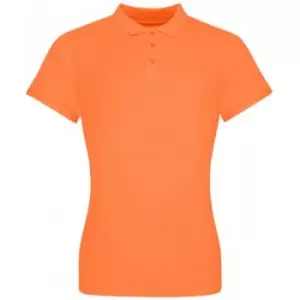 Image of Awdis Womens/Ladies Pique Cotton Polo Shirt (M) (Light Orange)