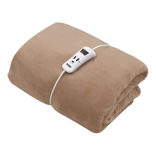 image of Bauer Luxury Soft Touch Heated Throw - Beige 120x160cm